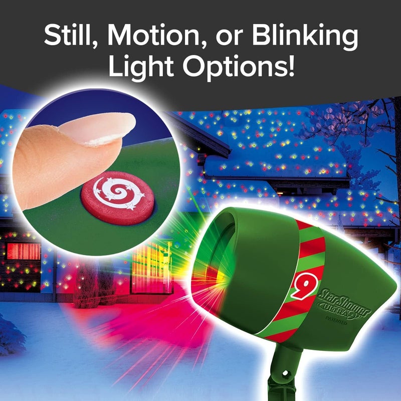 Star Shower AS-SEEN-ON-TV with 9 Enhanced Modes for Spectacular Outdoor Holiday Laser Lighting with Thousands of Lights Covering 3200 Square feet, Green, 8.5 in - Image 5